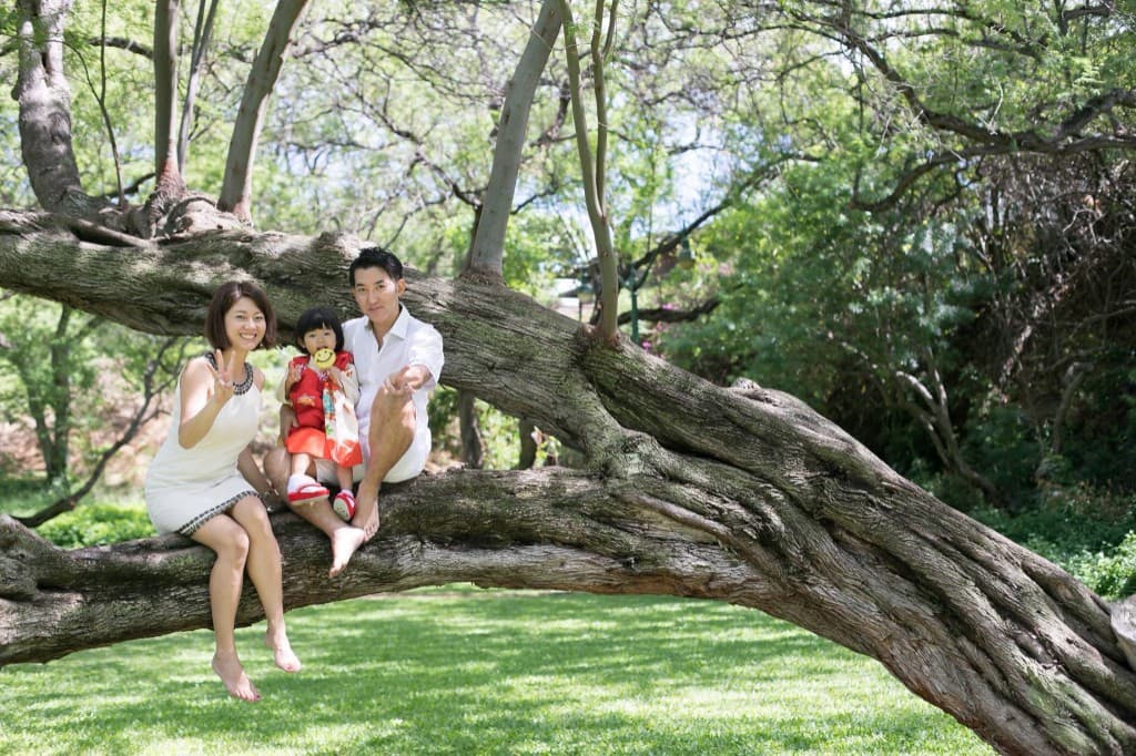 公園での家族記念撑影