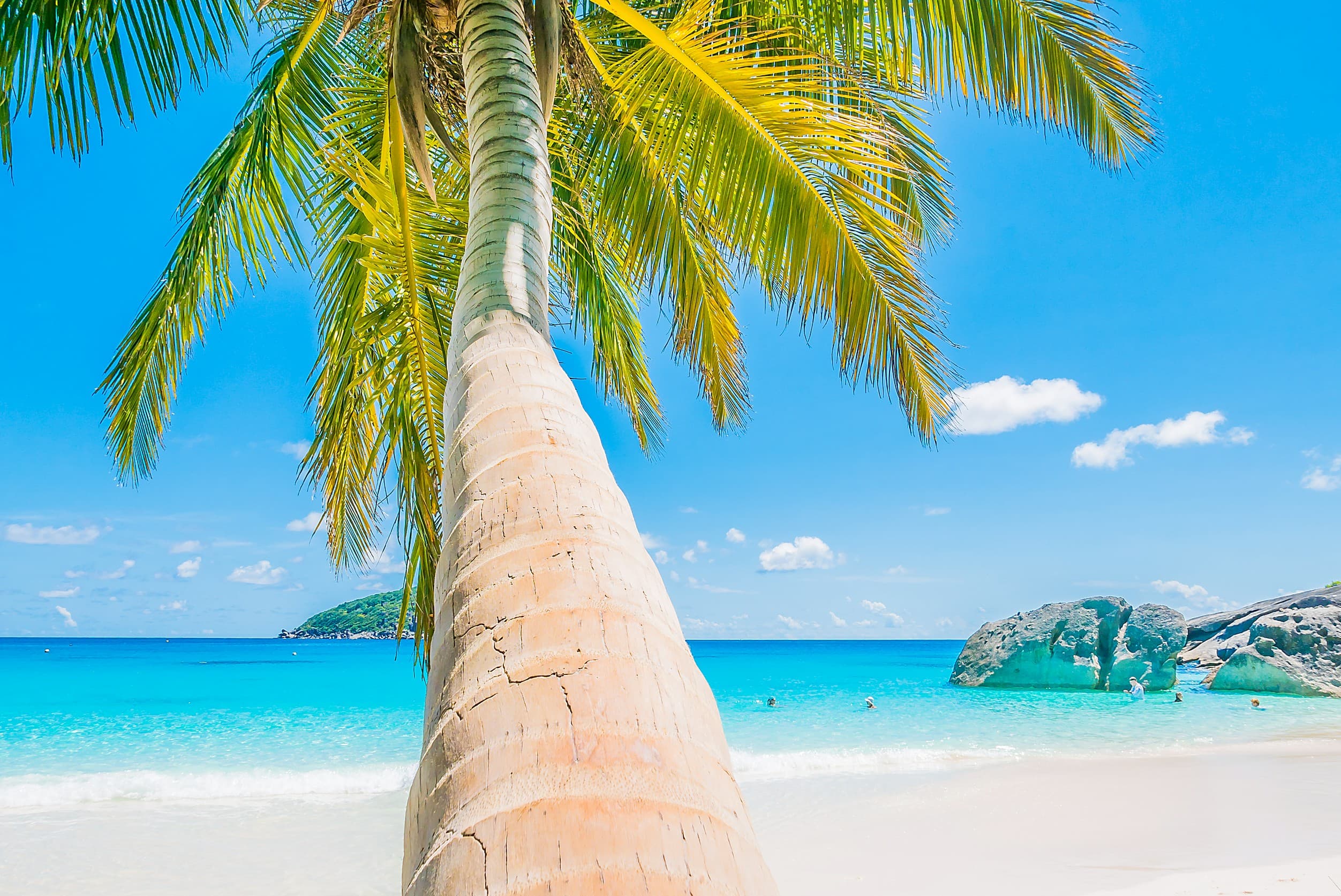 ハワイの青い海と白いビーチ